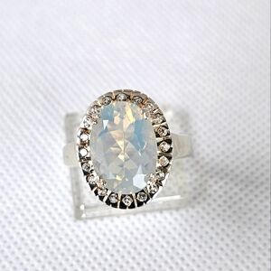 Victoria Wieck Silver Ring with White Gemstone